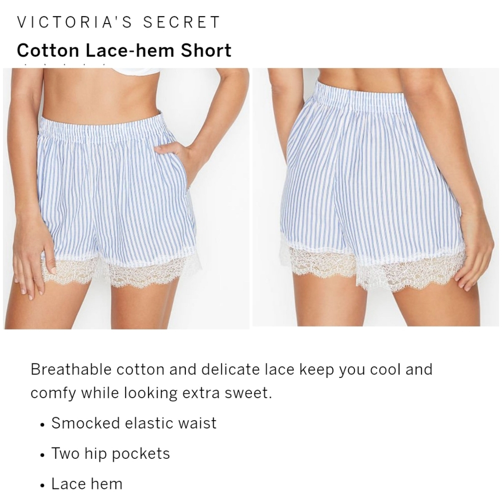 victoria secret lace hem short